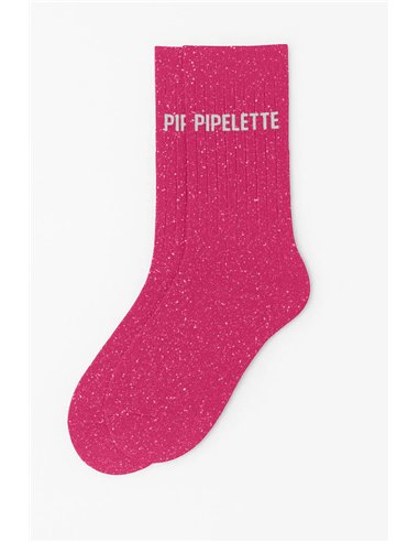 Chaussettes à paillettes Pipelette Rose Fuschia - woom