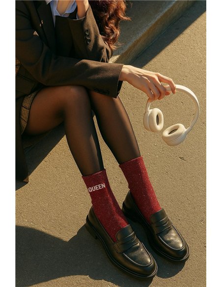 Chaussettes à paillettes Queen Cherry Pop - woom