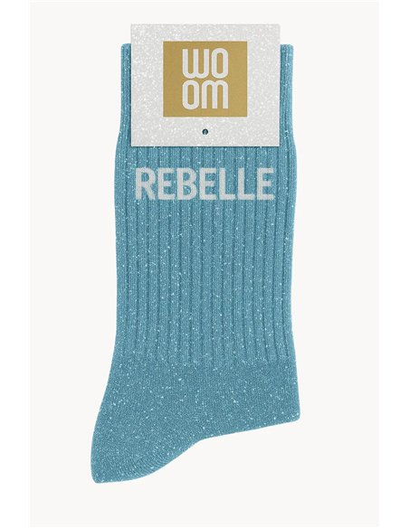 Chaussettes à paillettes Rebelle Turquoise - woom