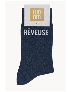 Chaussettes à paillettes Rêveuse Marine - woom