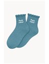 Chaussettes à paillettes Petit Coeur Turquoise (Enfant) - woom
