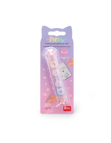 CORRECTEUR ET ROLLER DE COLLE - MEOW - KITTY - Legami