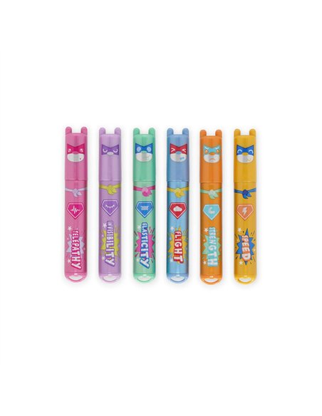 SET DE 6 MINI SURLIGNEURS - TEDDY'S SUPERPOWER - TEDDY BEAR - legami