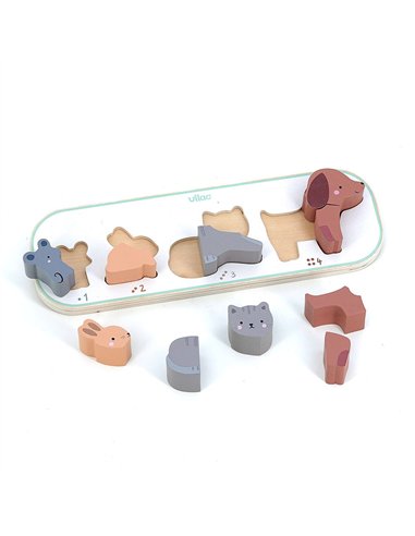 Encastrement en bois J’apprends à compter les animaux - Sarah Betz - Vilac