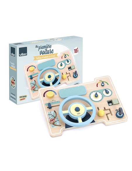 Jeu d’éveil en bois Tableau de bord multi-activités - Vilac