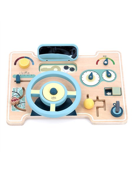 Jeu d’éveil en bois Tableau de bord multi-activités - Vilac