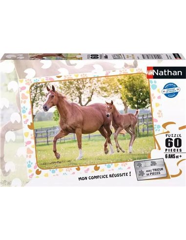 Puzzle Maman bébé cheval 60p - nathan