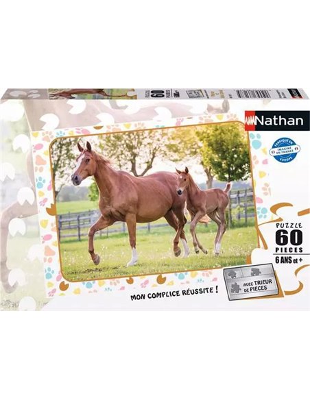 Puzzle Maman bébé cheval 60p - nathan