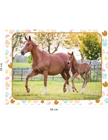 Puzzle Maman bébé cheval 60p - nathan