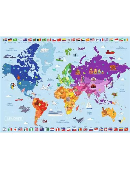 Puzzle Carte du monde 250p - ravensburger