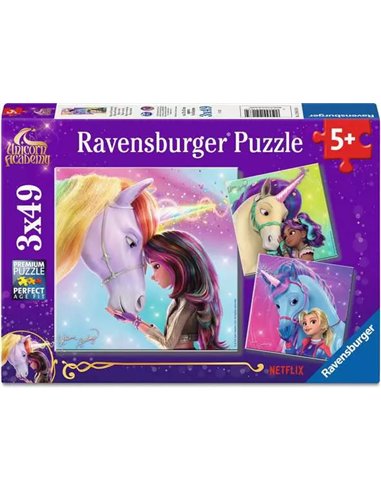 Puzzle L'école des licornes 3x49p - ravensburger