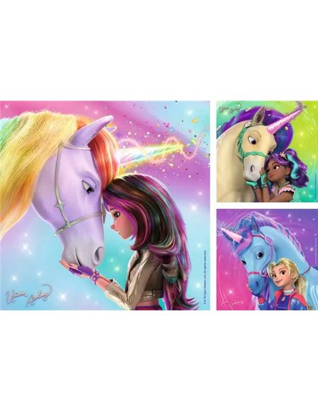 Puzzle L'école des licornes 3x49p - ravensburger