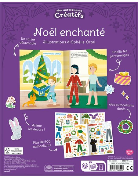 MES 500 AUTOCOLLANTS CRÉATIFS - NOËL ENCHANTÉ - auzou