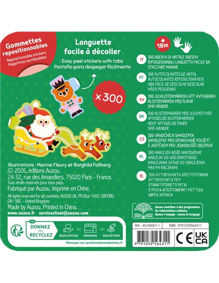 BOÎTE MÉTAL - 300 GOMMETTES NOËL - auzou