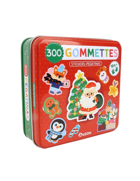 BOÎTE MÉTAL - 300 GOMMETTES NOËL - auzou