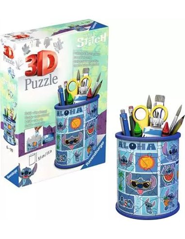 Puzzle 3D Pot crayons Stitch Disney - ravensburger