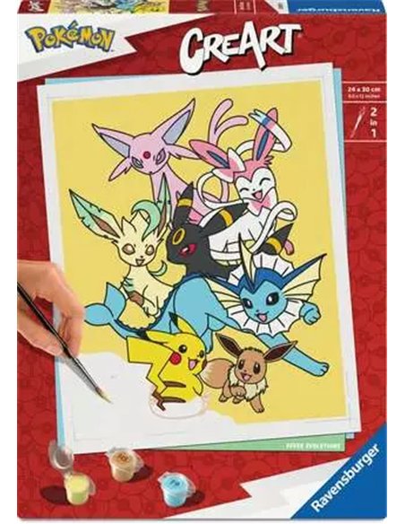 CreArt - 24x30cm - POKEMON Pikachu & Evoli