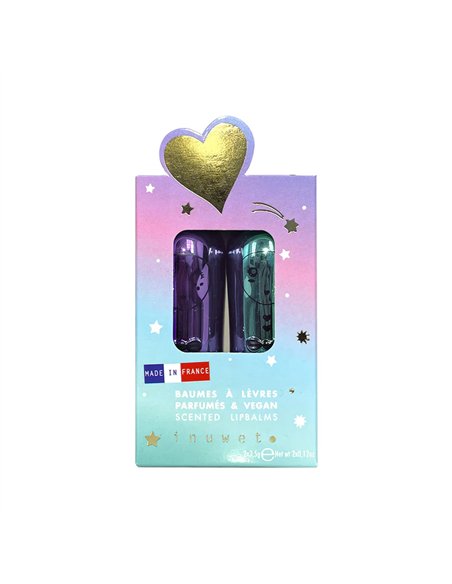 NOËL RAINBOW - Duo baumes à lèvres cupcake - cassis - INUWET