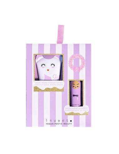 Coffret LI : Crème mains fleur de coton - baume guimauve - INUWET