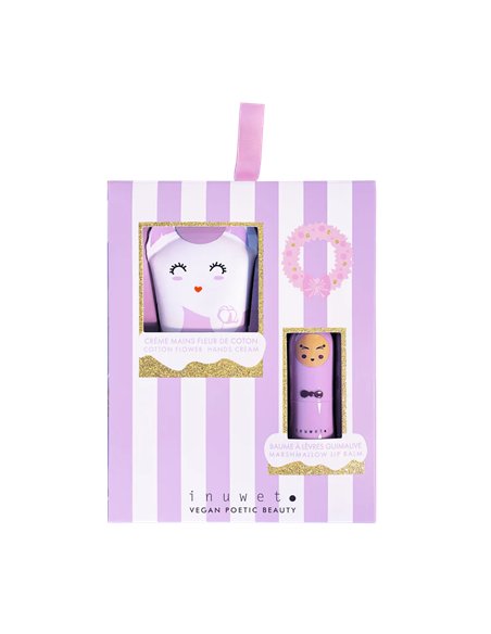 Coffret LI : Crème mains fleur de coton - baume guimauve - INUWET
