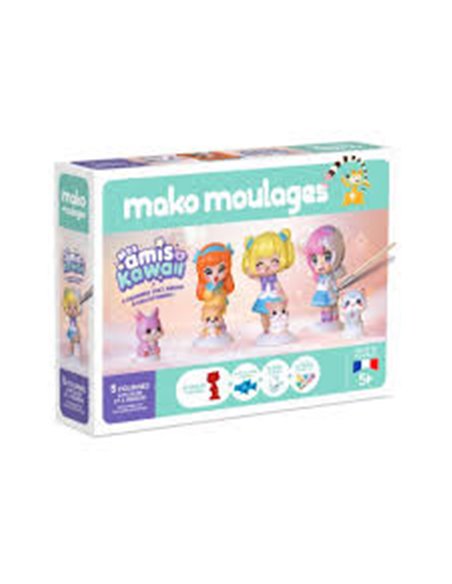 Mako moulages Mes amis kawaii -  coffret 5 moules