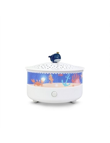 Veilleuse - Projecteur d'Etoiles Ocean 14 Cm - Musical - Détection des Pleurs - Rechargeable USB - trousselier