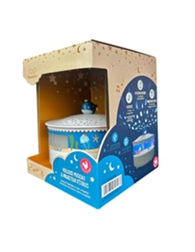 Veilleuse - Projecteur d'Etoiles Ocean 14 Cm - Musical - Détection des Pleurs - Rechargeable USB - trousselier