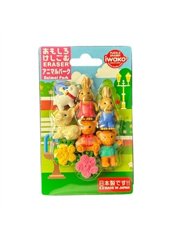 IWAKO puzzle gommes - les animaux du parc