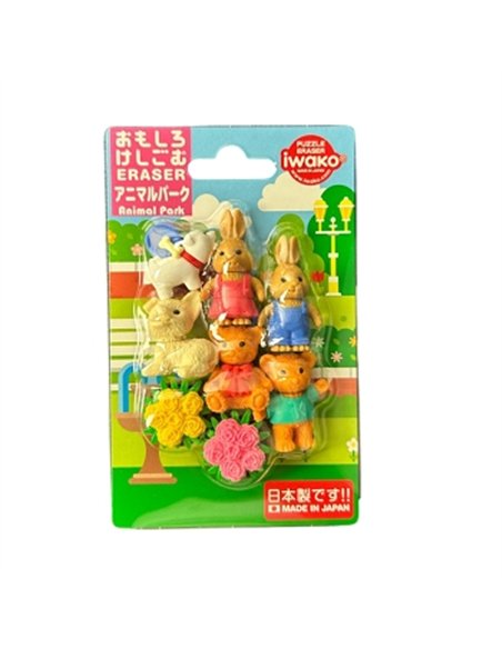 IWAKO puzzle gommes - les animaux du parc