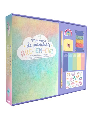 MA PAPETERIE CRÉATIVE - MON COFFRET PAPETERIE ARC-EN-CIEL - Auzou