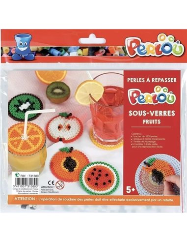 Diy - kit perlou sous verres - fruits - graine créative