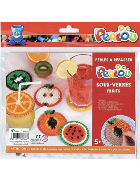 Diy - kit perlou sous verres - fruits - graine créative