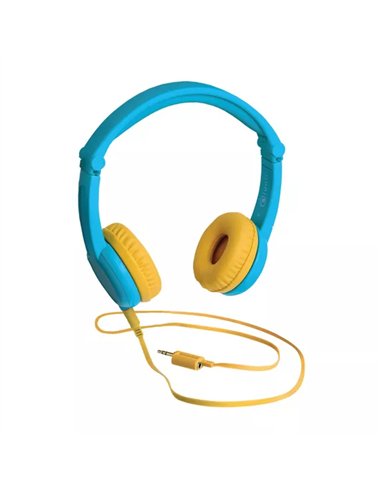 Casque audio bleu pour enfants de 3 ans à 8 ans - Compatible avec Ma Fabrique à Histoires Lunii et FLAM - Casque filaire