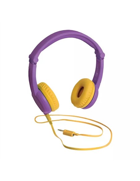 Casque audio violet pour enfants de 3 ans à 8 ans - Compatible avec Ma Fabrique à Histoires Lunii et FLAM - Casque filaire