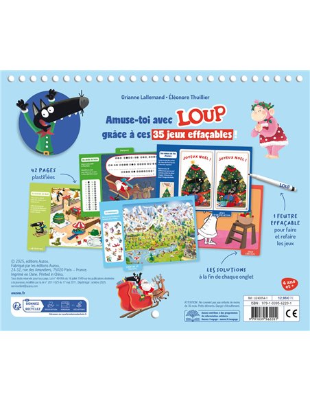 MES JEUX EFFAÇABLES LOUP - SPÉCIAL NOËL