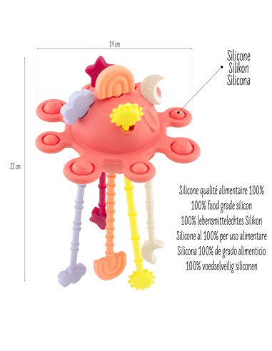 JOUET D'ÉVEIL LUNE : ROUGE BRIQUE SILICONE - Ulysse