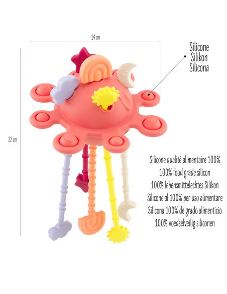 JOUET D'ÉVEIL LUNE : ROUGE BRIQUE SILICONE - Ulysse