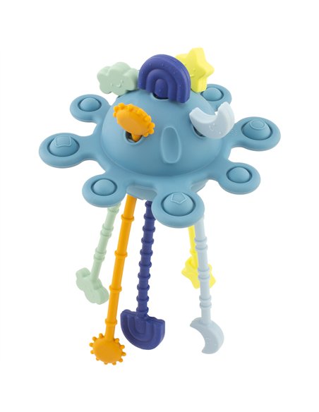 JOUET D'ÉVEIL LUNE SENSORIELLE : BLEUE SILICONE - Ulysse