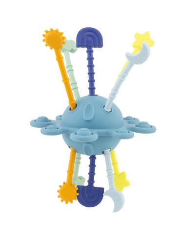 JOUET D'ÉVEIL LUNE SENSORIELLE : BLEUE SILICONE - Ulysse