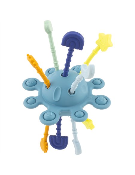 JOUET D'ÉVEIL LUNE SENSORIELLE : BLEUE SILICONE - Ulysse