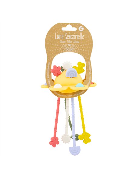 JOUET D'ÉVEIL LUNE SENSORIELLE JAUNE SILICONE - Ulysse