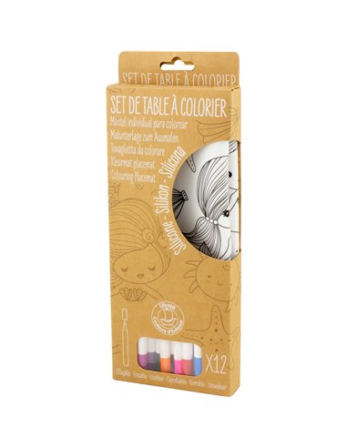 SILICONE : SET DE TABLE À COLORIER - THÈME SIRÈNE - Ulysse					