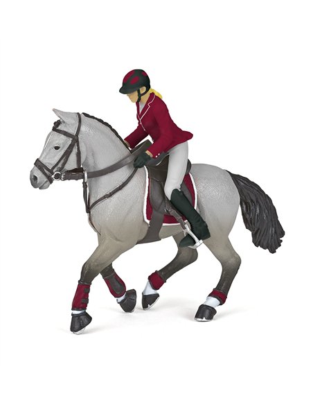 CHEVAL DE CONCOURS ET SA CAVALIERE - papo