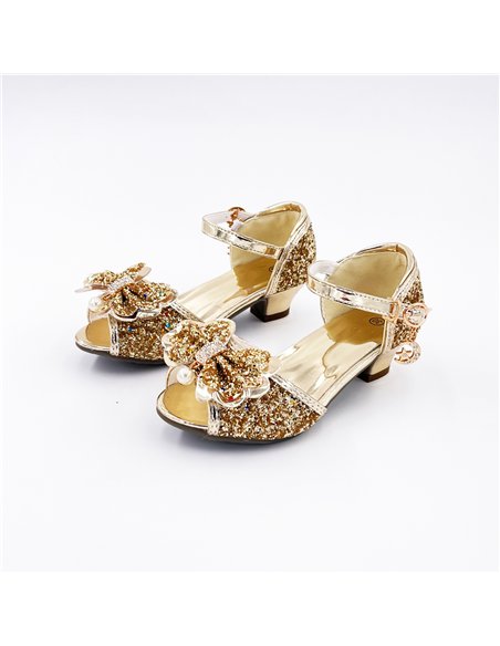 Mules à Noeuds et Paillette Dorées - Labay