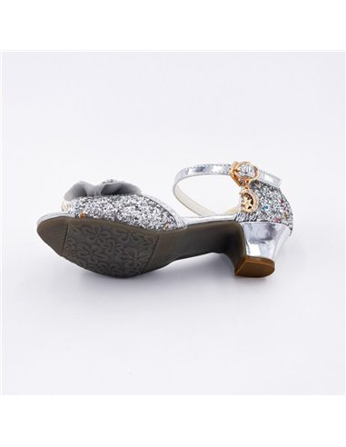 Mules à Noeuds et Paillettes Argentées - Labay