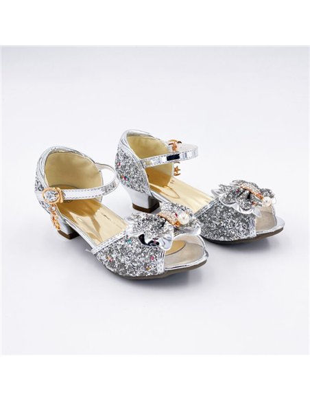 Mules à Noeuds et Paillettes Argentées - Labay