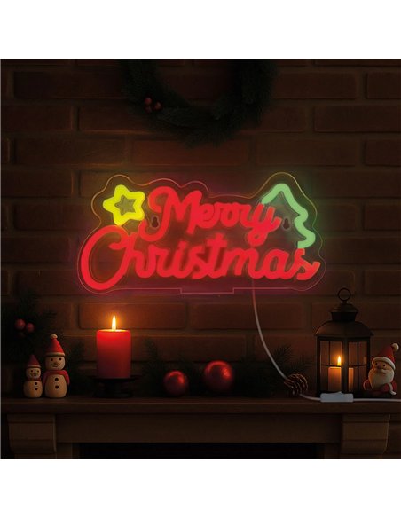 Enseigne Lumineuse Led à Effet Néon - Merry Xmas - It's a Sign noël - LEGAMI