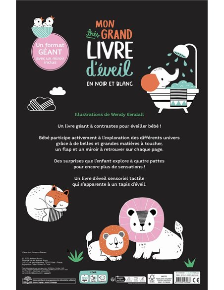 MON TRÈS GRAND LIVRE D'ÉVEIL EN NOIR ET BLANC - Auzou
