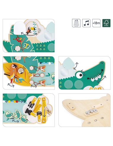 Busy-board Crocodile en bois Tropik - Janod