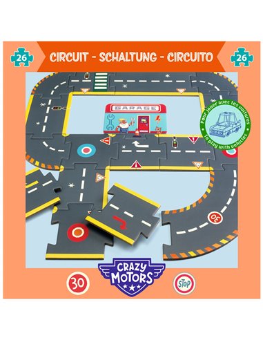 Puzzle Circuit - 26pcs - crazy motors - djeco
